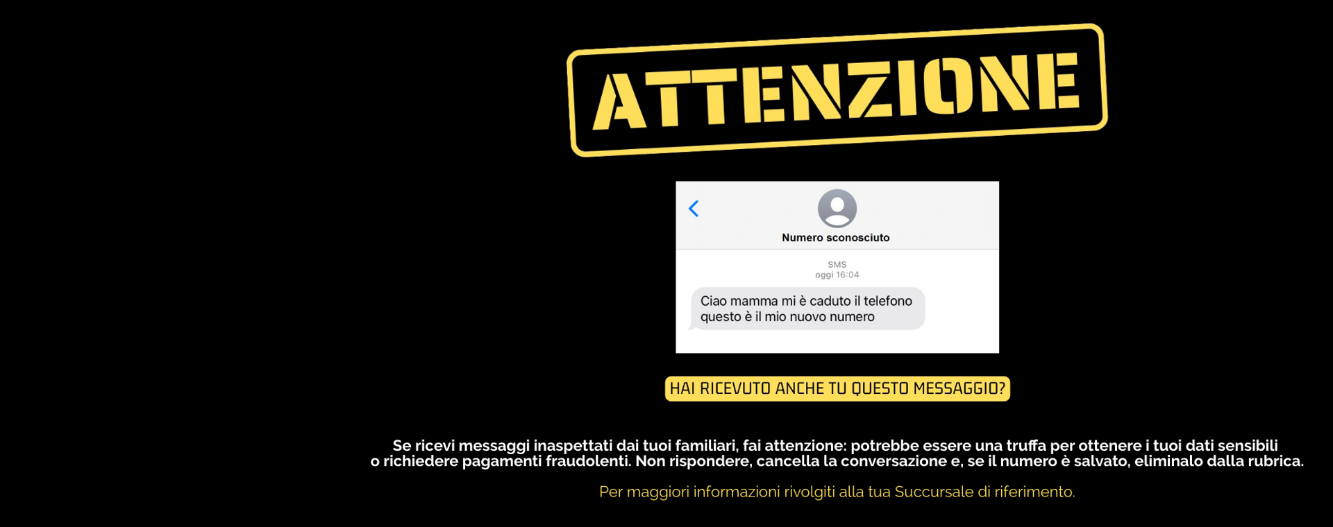 AVVISO DI SICUREZZA ALLA CLIENTELA
