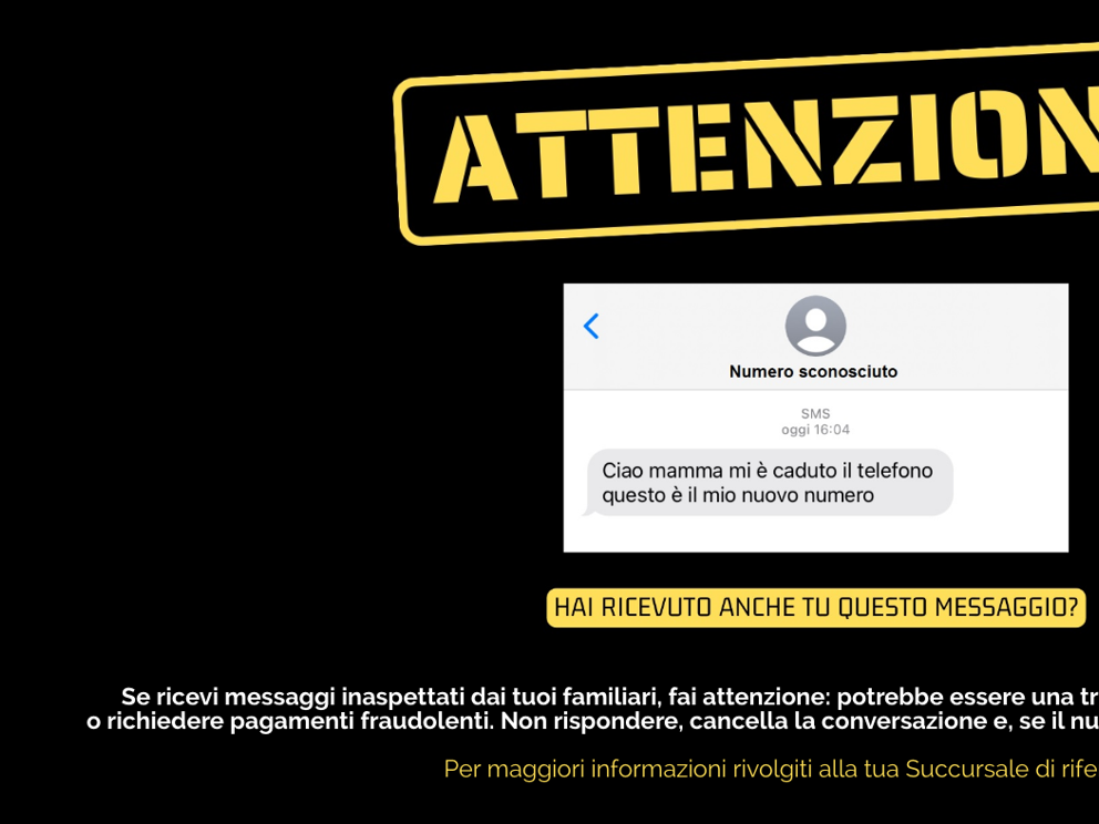 AVVISO DI SICUREZZA ALLA CLIENTELA